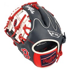 RAWLINGS Select Pro Lite 特別訂製 MLB 球隊標誌手套 左投用 GHW5SPL205W-2-BOS RH, 1個, 海軍藍 + 猩紅色