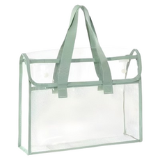 루미오 투명 메쉬 파일 학용품 보조 손잡이 화일백, 그린, 1개