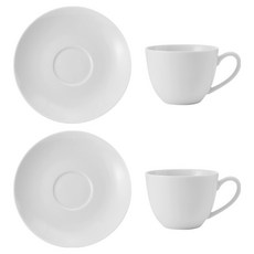 MIKASA Chalk白瓷杯碟組 310ml, 2組, 白色