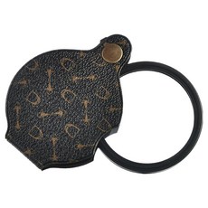 Edd 便攜式皮革放大鏡 黑色花朵皮革套 70mm, 1個, 單一商品