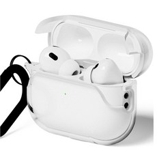 프레임바이 변색방지 스탠드 거치 기능 TPU 에어팟 케이스 + 카라비너 세트, 투명, 1세트, AirPods Pro