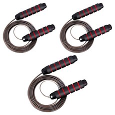 Mellow Shop 防滑不纏繞鋼絲跳繩, 紅色, 3個