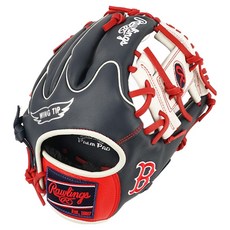 RAWLINGS Select Pro Lite 特別訂製 MLB 球隊標誌手套 右投用 GHW5SPL205W-2-BOS, 1個, 海軍藍 + 猩紅色