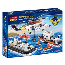 OXFORD TOY 城鎮海洋警察人命救助作戰積木 1411片, 1個, 混合顏色