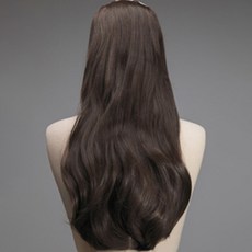 GabalNara 女性用髮夾式接髮髮片 5號魅力鬆軟波浪捲, 1個, 自然棕