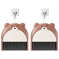 PEONIST 小熊造型刷具 + 畚箕清潔用品組, 2套, 棕色