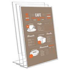 모더너리 A4 POP 아크릴 메뉴판 꽂이 A4 POP 세로 L자형, 3개 3개