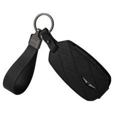 카마루 제네시스 G70 G80 G90 GV60 GV70 GV80 호환 차량용 가죽 키케이스 키홀더, 클래식블랙(키케이스), 흑니켈(키링), 제네시스 B
