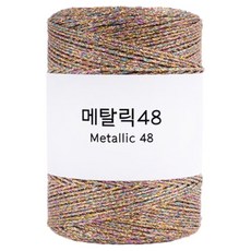 메탈릭 48 뜨개실, 1개, 골드 + 네온
