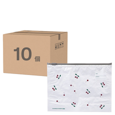 SHIMOYAMA 印花風可重複使用鋁鈦箔保鮮密封袋 10個, 1盒, 白色