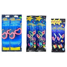 Party Club 夜光愛心眼鏡 2入 + 夜光棒 2入 + 3種夜光手環 x 2入 組, 1套, 隨機出貨(夜光愛心眼鏡, 夜光棒), YELLOW, RED, GREEN(夜光手環)