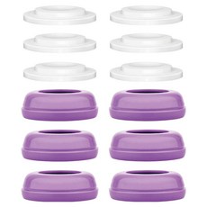 maymom 儲乳瓶瓶蓋 可重覆標記 日規寬口奶瓶適用, 無奶嘴, 6個