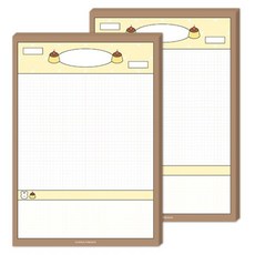 DONNAANDFRIENDS A5便條紙, 2個, 100張, 布丁Sunmyeon