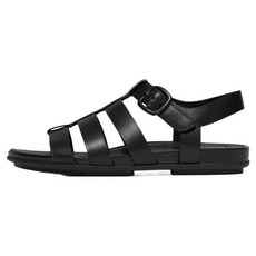 fitflop 女款 Gracie 皮革漁夫涼鞋, 黑色, 225