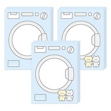 DONNAANDFRIENDS 洗衣日便條紙, 3個, 100張, 洗衣機