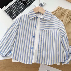 Yubli兒童款Jults條紋襯衫換季長袖襯衫