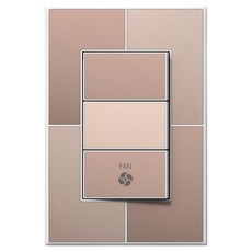 TILINS Gallery 棕金色 1路 3孔 風扇開關 白色框架, 1個