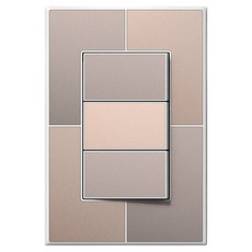 TILINS Gallery米金色單切三開關白色框架, 1個