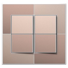 TILINS Gallery 棕金色 1路開關 4孔 白色框架, 1個