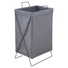일상포인트 린넨 폴딩 수납 바스켓, 그레이, 1개