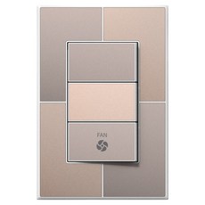 TILINS Gallery 米金色 1路3開關 風扇 白色框架, 1個