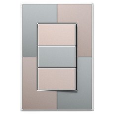 TILINS 藝廊系列 綠米色 單控三開關 白色外框, 1個