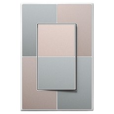 TILINS Gallery 綠米色 1路開關 1聯 白色框架, 1個