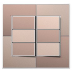 TILINS 藝廊棕金色單切六聯開關 白色框架, 1個