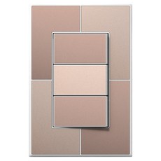 TILINS Gallery 棕金色 1路3孔開關 白色框架, 1個