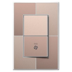 TILINS Gallery Brown Gold 1路2孔風扇開關 白色框架, 1個