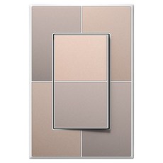 TILINS Gallery 米金色 1路開關 1孔 白色框架, 1個