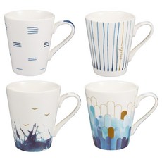 tescoma Mycoffee 新骨瓷馬克杯 320ml, 水彩藍, 4個