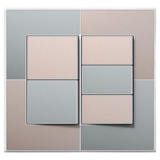 TILINS Gallery 綠米色 1路 5聯開關 白色外框, 1個