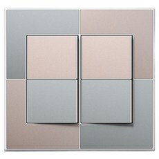 TILINS Gallery 綠米色 1路開關 4孔 白色外框, 1個