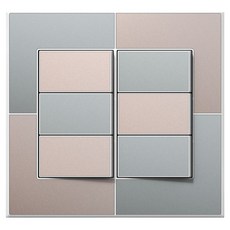 TILINS Gallery 綠米色 1切開關 6孔 白色框架, 1個