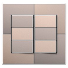 TILINS Gallery 米金色 1開 6聯開關 白色外框, 1個