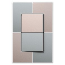 TILINS Gallery 綠米色 1路開關 2聯 白色框架, 1個