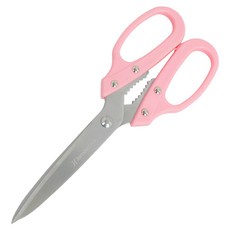 바로본 다용도 칼라 양손 주방가위, 핑크, 1개