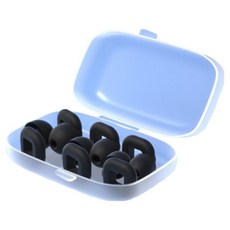 미소로운 비행기 수면 실리콘 귀마개 사각일체형 블랙 + 케이스, 2개, 3쌍
