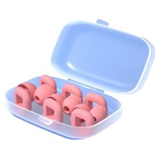 Misoroun 飛機用睡眠矽膠耳塞 方形一體式 粉紅色 + 收納盒, 2個, 3副