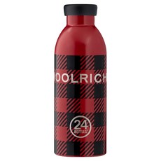 24BOTTLES 義大利不鏽鋼雙層保溫瓶 24C5G12, Woolrich 紅色 + 黑色, 500ml, 1個