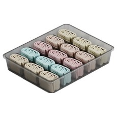 Awesome People 15格內衣襪子整理收納箱, 1個, 黑色 透明