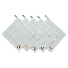 퓨전에프엔씨 펭수 순면 고리형 핸드타월 그레이 5종 세트, 요리사 펭수, 별 헤는 밤 펭수, 펭수 발바닥, 불꽃놀이 펭수, 우클렐레 펭수, 1세트