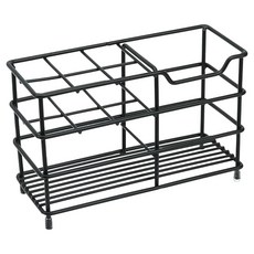 efactory Judy N 不鏽鋼牙膏牙刷刮鬍刀架 6孔, 1個, 黑色