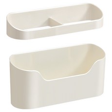 현관 부착형 2단 우산꽂이, 1개, 크림화이트