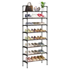 Likes 簡易組裝 多用途 善用空間 鞋櫃 整理架 80cm 8層, 黑色, 1個