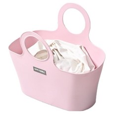 塑膠圓形手提籃, 淺粉色