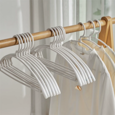 Frenzy 塑膠防滑防肩角防止領口變形衣架, 白色, 10個