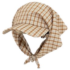 Akako格紋頭巾帽