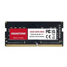 GIGASTONE 立達 DDR5 5600MHz 32GB 筆記型記憶體 NB專用, 1個, DRACAL-A900I91SS